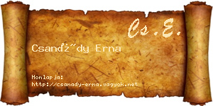 Csanády Erna névjegykártya
